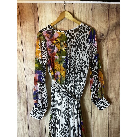 Spy Zone Exchange Dress Women’s Size Medium Animal Floral Print Sheer Maxi - Picture 8 of 12